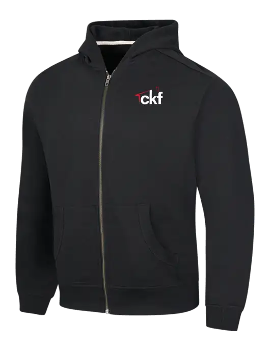 Black Re-Fleece Full-Zip Hoodie w/CKF Logo