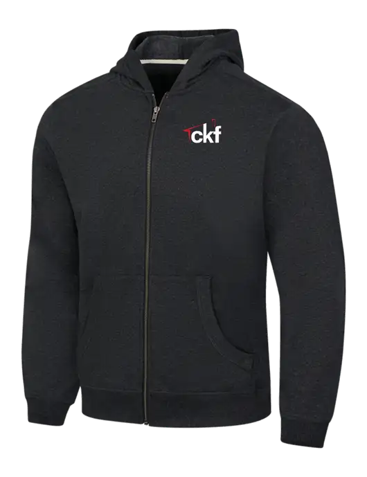 Charcoal Heather Re-Fleece Full-Zip Hoodie w/CKF Logo