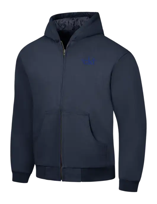CornerStone Navy Duck Cloth Hooded Work Jacket w/CKF Logo