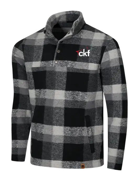 Russell Outdoors Black/White Plaid Basin Snap Pullover w/CKF Logo