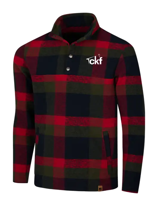 Russell Outdoors Red/Black Plaid Basin Snap Pullover w/CKF Logo