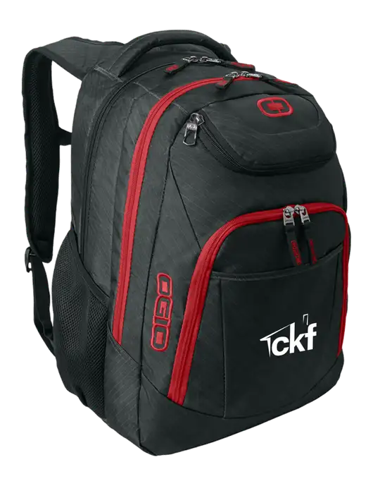 OGIO Dark Grey/Red Excelsior Laptop Backpack w/CKF Logo